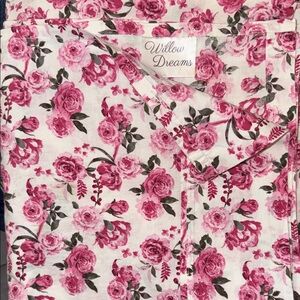 Willow Dreams Rare Pink Floral Twin Flat Sheet